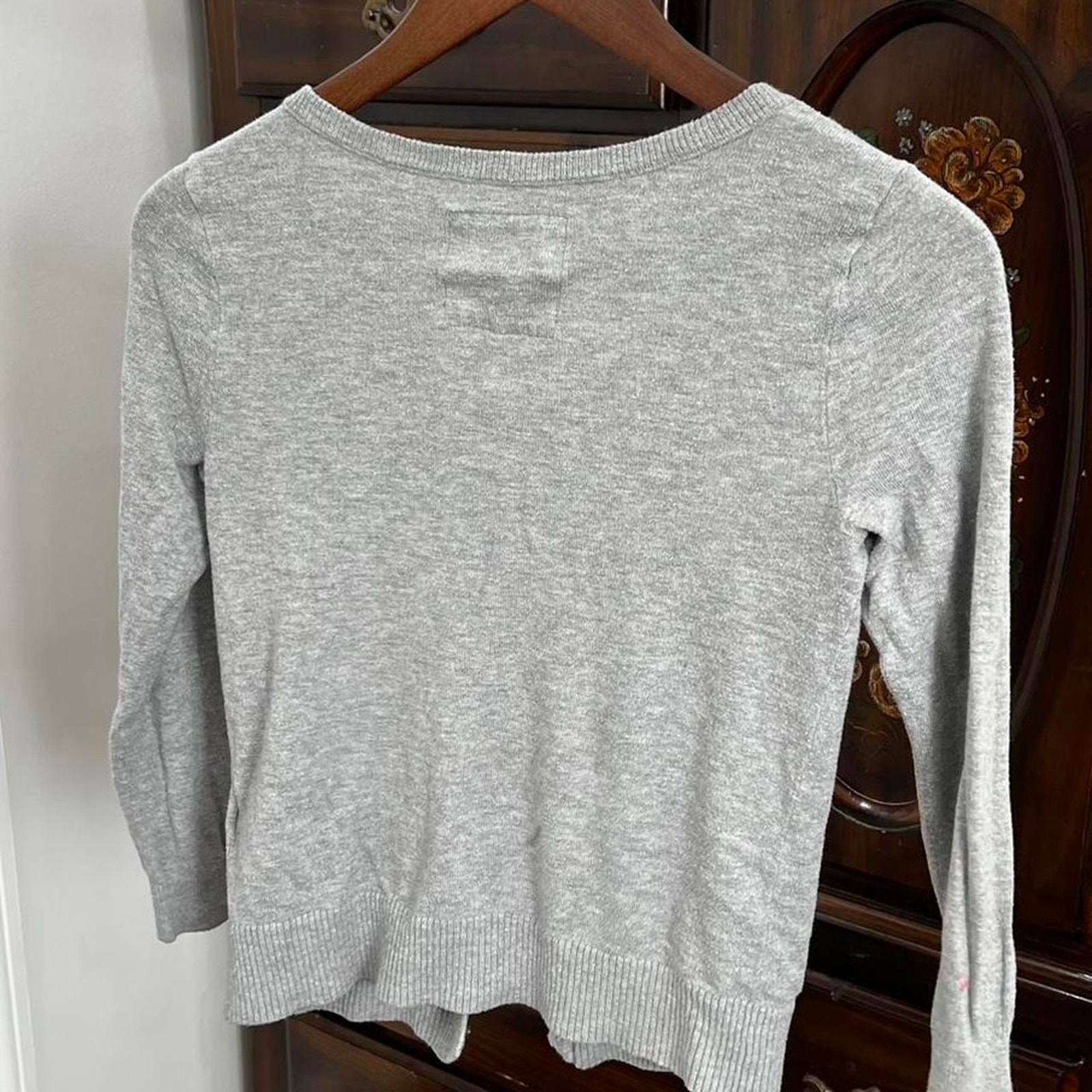 Hollister Grey Cardigan With Flower — image 3 of 4